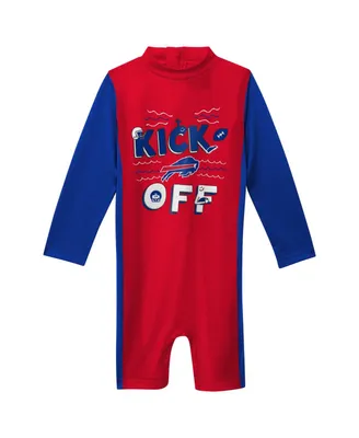 Toddler Boys and Girls Red Buffalo Bills Wave Runner Long Sleeve Wetsuit