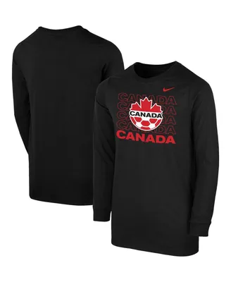 Big Boys Nike Black Canada Soccer Repeat Core Long Sleeve T-shirt