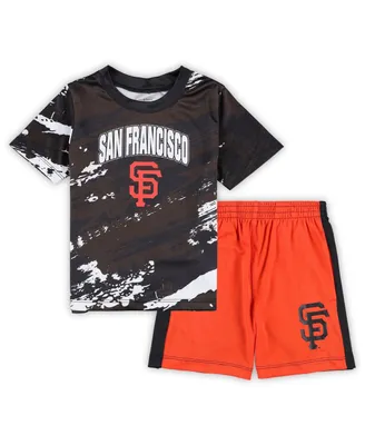 Infant Boys and Girls Brown, Orange San Francisco Giants Stealing Homebase 2.0 T-shirt Shorts Set