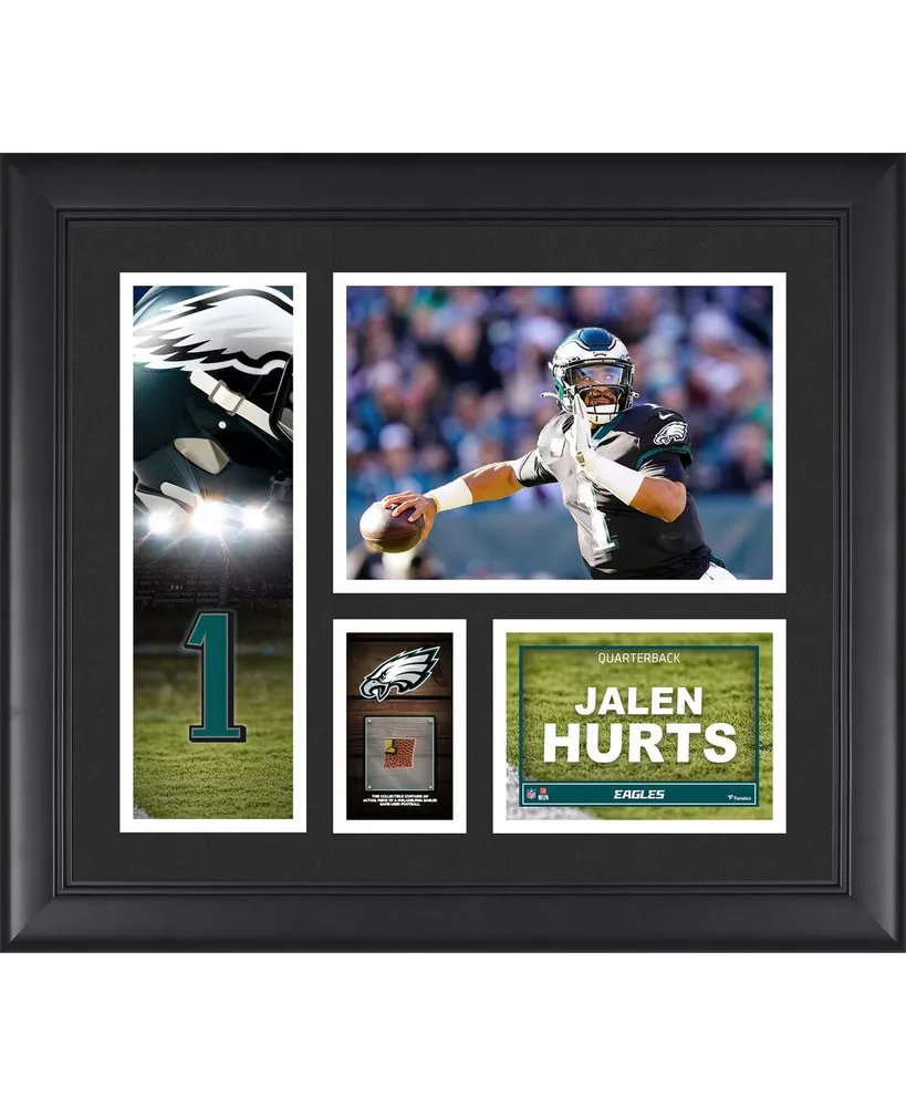 Jalen Hurts Philadelphia Eagles Framed 15'' x 17'' x 1'' Player Collage with a Piece of Game-Used Ball