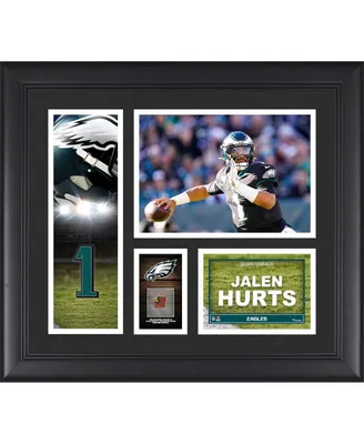 Jalen Hurts Philadelphia Eagles Framed 15'' x 17'' x 1'' Player Collage with a Piece of Game-Used Ball