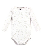 Hudson Baby Girls Cotton Long-Sleeve Bodysuits 5pk, Dreamer, 6-9 Months