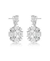 Rachel Glauber White Gold Plated Cubic Zirconia Accent Dangle Earrings