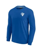 Men's and Women's Fanatics Signature Royal Los Angeles Rams Super Soft Long Sleeve T-shirt