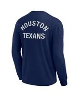 Men's and Women's Fanatics Signature Navy Houston Texans Super Soft Long Sleeve T-shirt