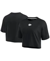 Women's Fanatics Signature Black Kansas City Chiefs Super Soft Short Sleeve Cropped T-shirt