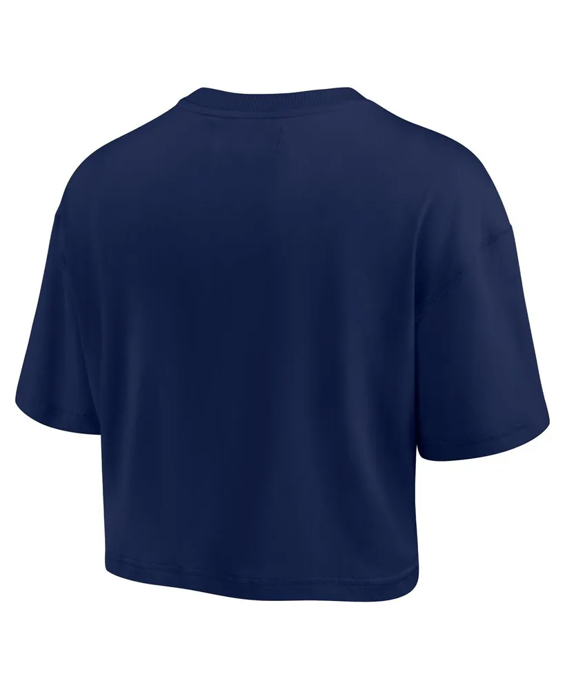 Women's Fanatics Signature Navy Denver Broncos Super Soft Short Sleeve Cropped T-shirt
