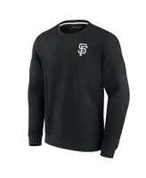 Men's and Women's Fanatics Signature Black San Francisco Giants Super Soft Pullover Crew Sweatshirt