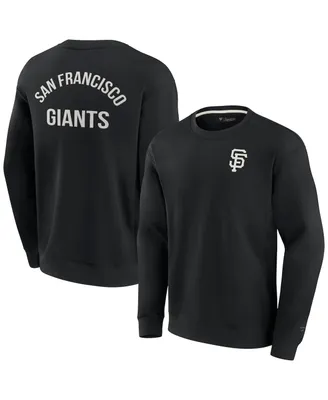 Men's and Women's Fanatics Signature Black San Francisco Giants Super Soft Pullover Crew Sweatshirt