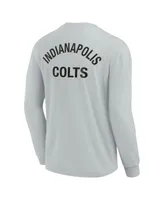 Men's and Women's Fanatics Signature Gray Indianapolis Colts Super Soft Long Sleeve T-shirt