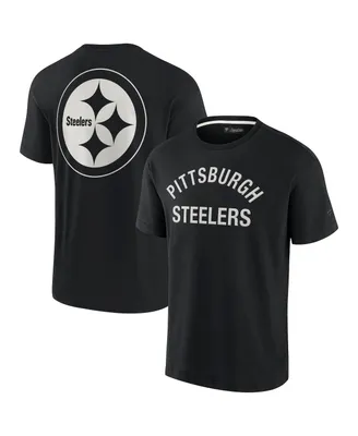 Men's and Women's Fanatics Signature Black Pittsburgh Steelers Super Soft Short Sleeve T-shirt