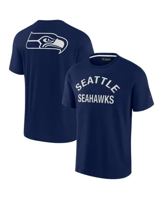 Men's and Women's Fanatics Signature Navy College Seattle Seahawks Super Soft Short Sleeve T-shirt
