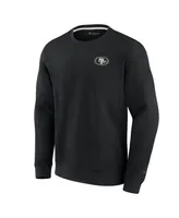 Men's and Women's Fanatics Signature Black San Francisco 49ers Super Soft Pullover Crew Sweatshirt