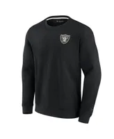 Men's and Women's Fanatics Signature Black Las Vegas Raiders Super Soft Pullover Crew Sweatshirt