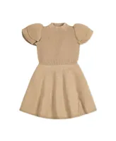 Hope & Henry Toddler Girls Short Double Flutter Sleeve Sweater Dress