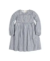 Hope & Henry Toddler Girls Long Sleeve Calvary Twill Smocked Front Dress