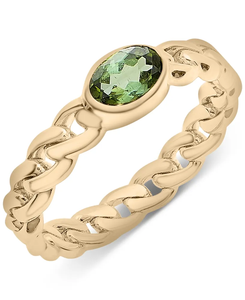 Audrey by Aurate Green Tourmaline Chain Link Ring (1/2 ct. t.w.) in Gold Vermeil, Created for Macy's