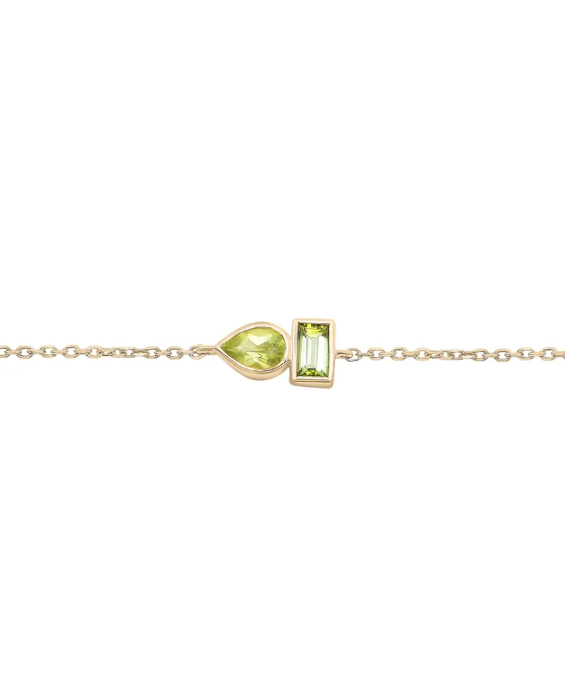 Audrey by Aurate Peridot (3/8 ct. t.w.) & Green Tourmaline (1/3 ct. t.w.) Link Bracelet in Gold Vermeil, Created for Macy's