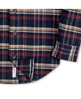 Hope & Henry Boys Long Sleeve Flannel Button Down Shirt with Double Flap Pockets