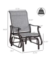 Outsunny Outdoor Swing Glider Chair, Patio Mesh Rocking Chair with Steel Frame for Backyard, Garden and Porch, Grey