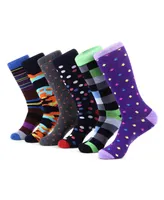 Men's Bold Designer Dress Socks 6 Pack