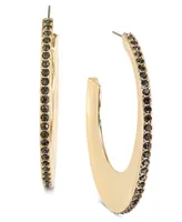 I.n.c. International Concepts Gold-Tone Color Pave-Trim C-Hoop Earrings, 2", Created for Macy's