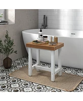 Costway 18'' x 12'' Hdpe Waterproof Shower Bench Spa Bath Shower Stool