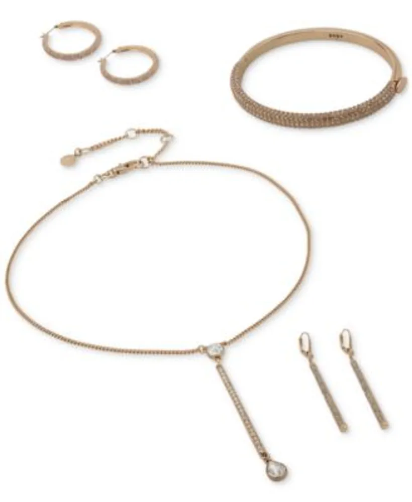 Dkny Silver Tone Or Gold Tone Pave Social Jewelry Collection