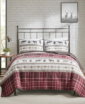 Closeout! Woolrich Winter Valley Oversized Microfiber 3 Piece Quilt Set, Full/Queen