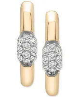 Audrey by Aurate Diamond Mini Cluster Small Hoop Earrings (1/10 ct. t.w.) in Gold Vermeil, Created for Macy's