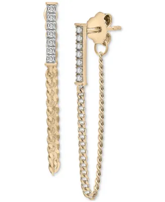 Audrey by Aurate Diamond Bar Front to Back Chain Drop Earrings (1/6 ct. t.w.) in Gold Vermeil, Created for Macy's