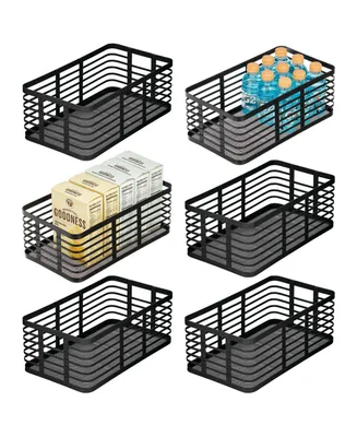 mDesign Metal Wire Organizer Basket for Kitchen/Pantry, 6 Pack