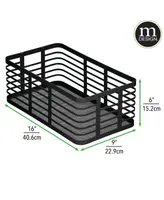 mDesign Metal Wire Organizer Basket for Kitchen/Pantry, 6 Pack, Matte Black