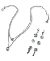 Dkny Crystal Logo Drop Earrings