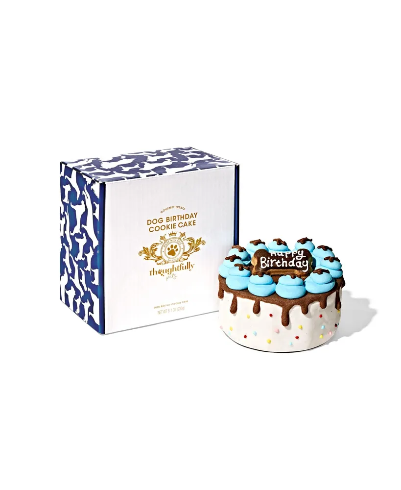 Thoughtfully Pets, Dog Happy Birthday Mini Cookie Cake, Blue, Peanut Butter Flavored - Assorted Pre