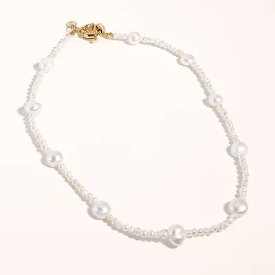 18K Gold Plated Mixed Large & Small Freshwater Pearl