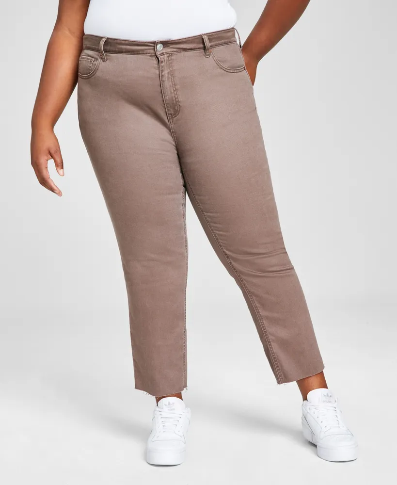 And Now This Trendy Plus Size Raw-Hem Low-Rise Jeans