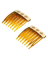 2028 Acrylic Floral Hair Comb Set, 2 Piece