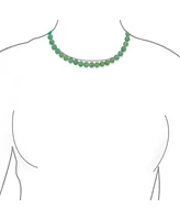 Bling Jewelry Plain Simple Smooth Classic Matte Moss Green Natural Aventurine Round 10MM Bead Strand Necklace Silver Plated Toggle Clasp