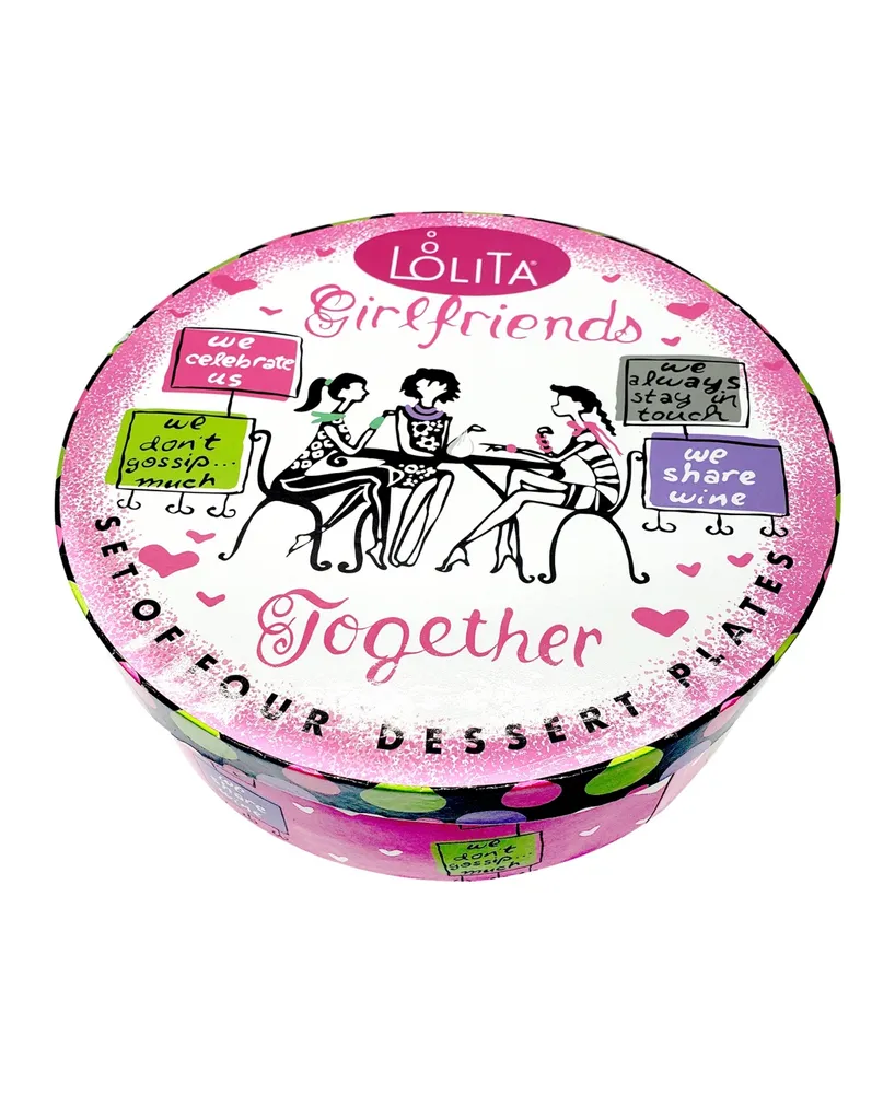 Certified International Lolita Girlfriends Together 4 Piece Dessert Plate