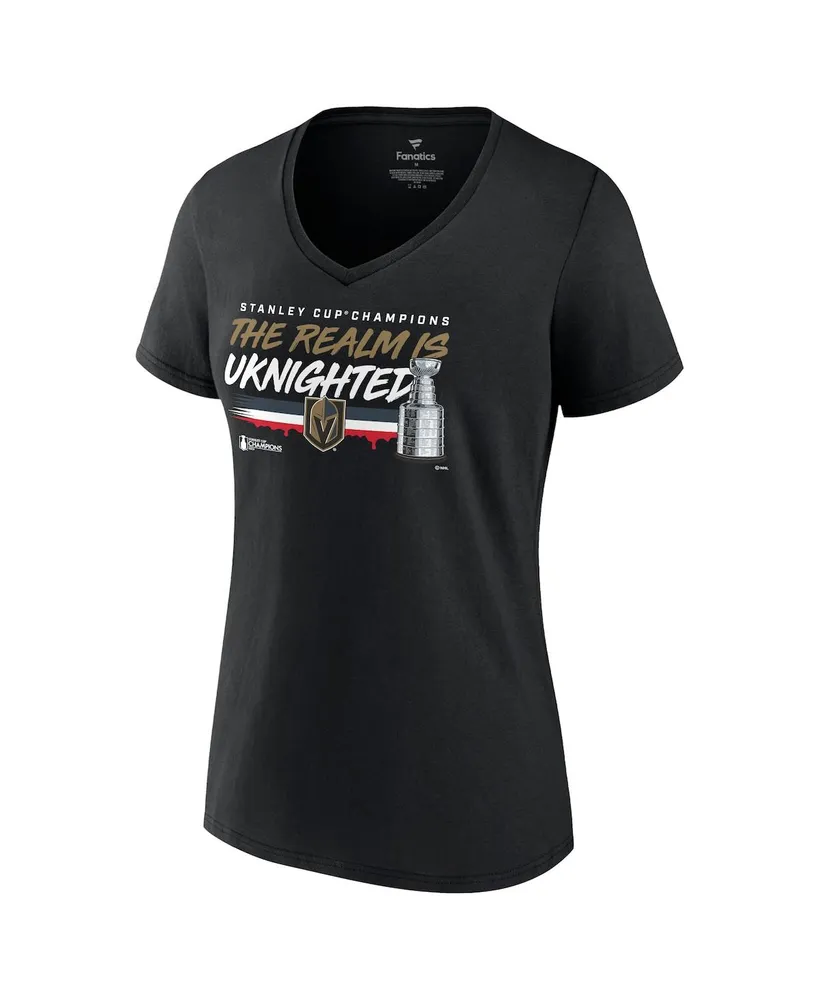 Women's Fanatics Black Vegas Golden Knights 2023 Stanley Cup Champions Hometown Dna V-Neck T-shirt