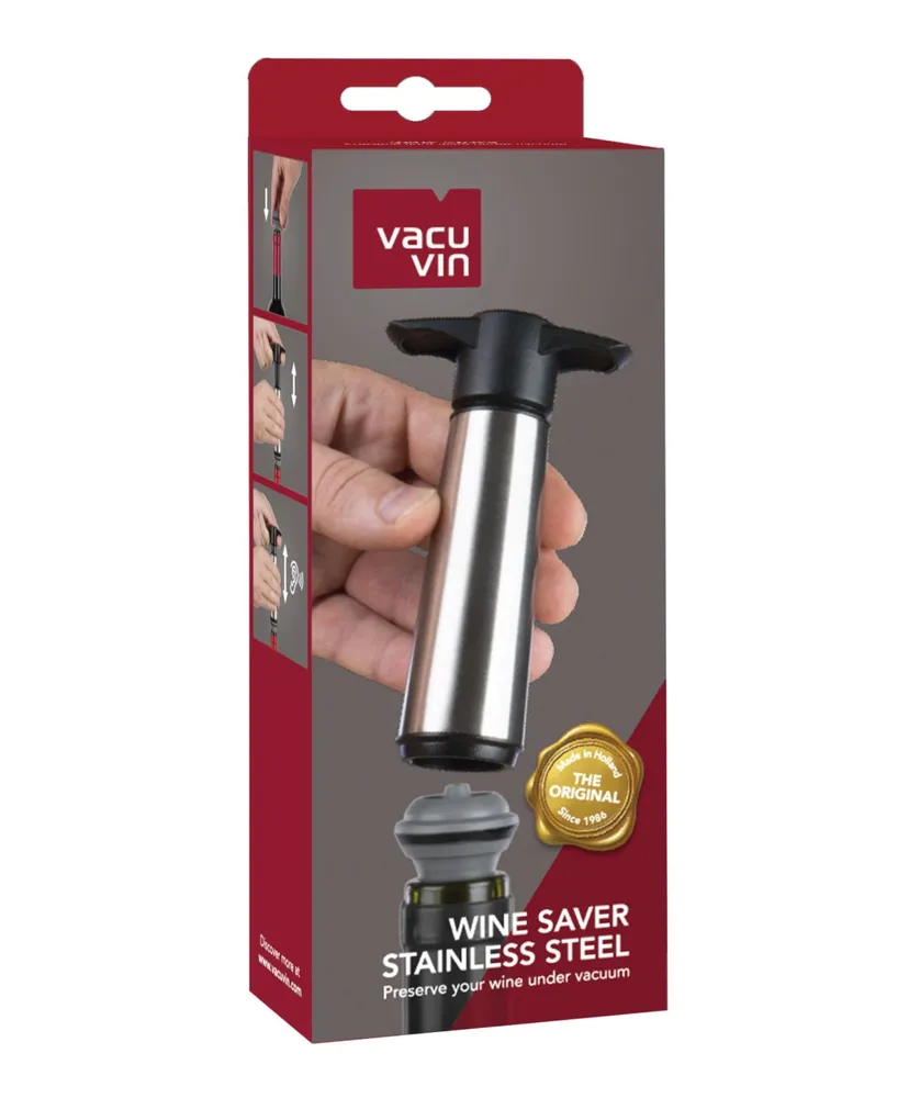 Vacu Vin Stainless Steel Wine Saver Pump with 1 Stopper