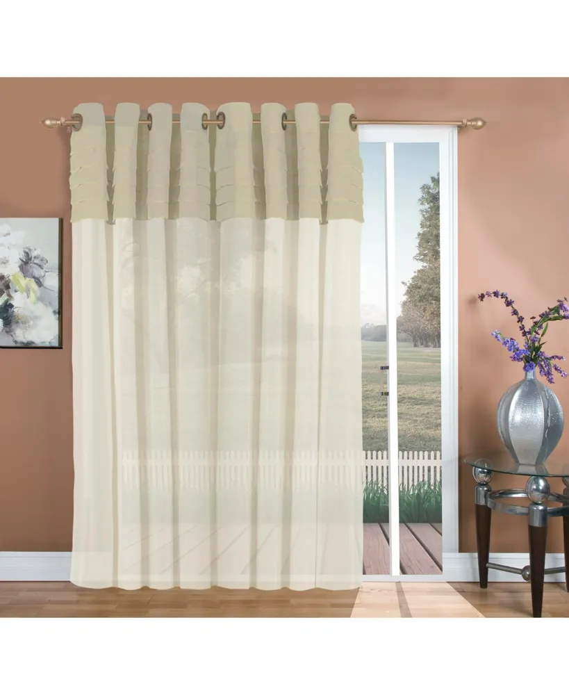 Ricardo Geneva Pleated Grommet Patio Curtain Panel w/Wand 104"W x 84"L