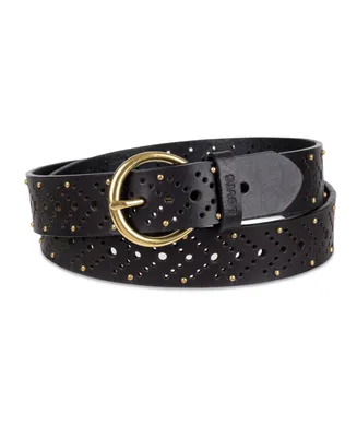 Levi's Women's Studded Fully Adjustable Perforated Leather Belt