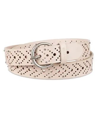 Levi's Women's Studded Fully Adjustable Perforated Leather Belt