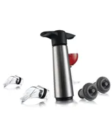 Vacu Vin Stainless Steel Wine Saver Pump with 2 Stoppers, 2 Servers