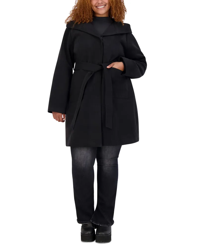 Steve Madden Juniors' Hooded Belted Wrap Coat - Macy's