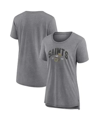 Women's Fanatics Heathered Gray New Orleans Saints Drop Back Modern T-shirt