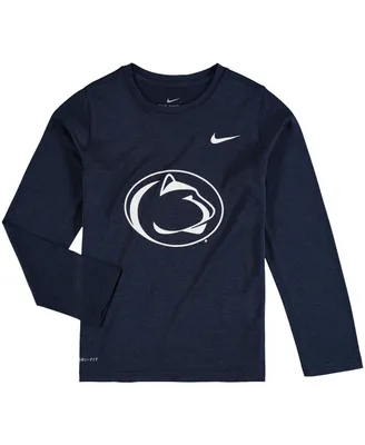 Big Boys Nike Heathered Navy Penn State Nittany Lions Legend Logo Long Sleeve Performance T-shirt