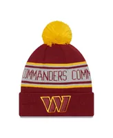 Men's New Era Burgundy Washington Commanders Repeat Cuffed Knit Hat with Pom